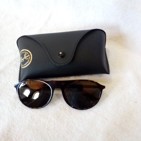 NEW RAY-BAN RB2215 902/48 Sunglasses – Polished Havana Polar Black Lens 59-20